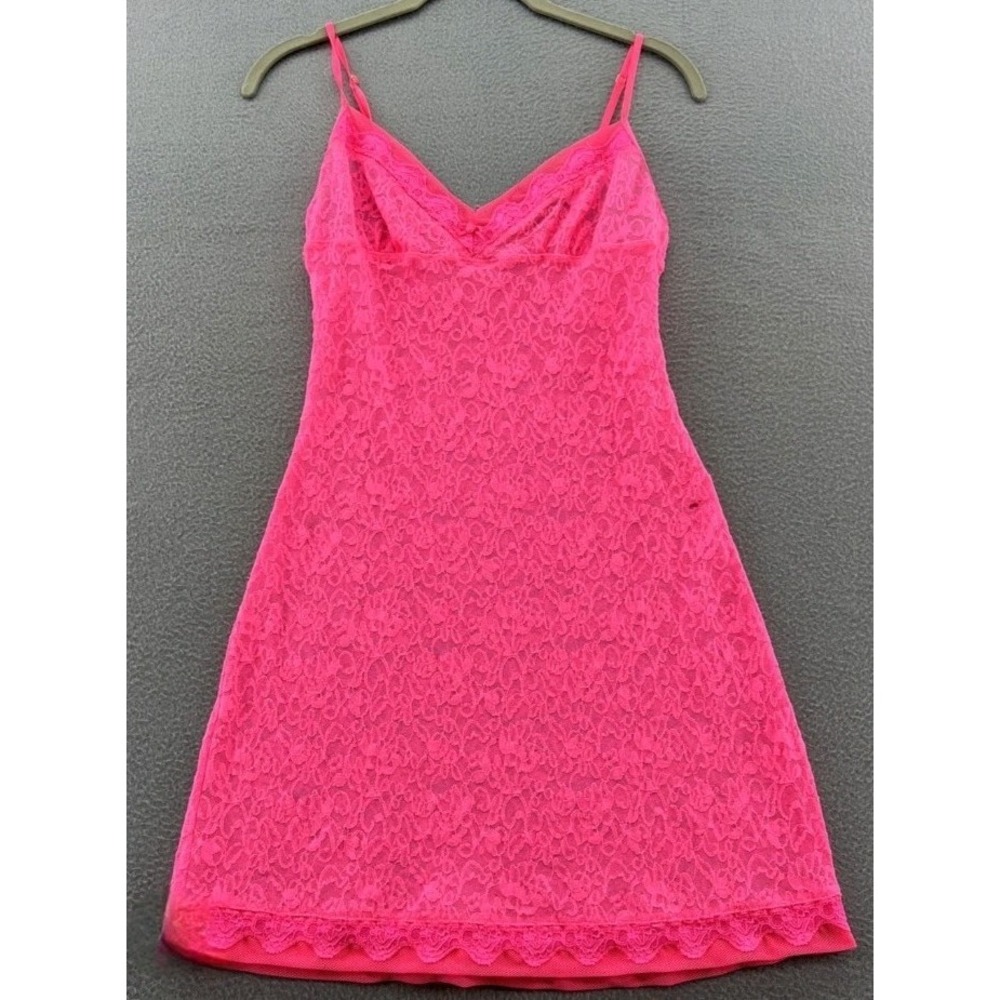 Victoria's Secret Size Small Hot Pink Lace Chemise Lingerie Sexy